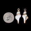 Cherry Tree Beads 10x30mm Spindle Shell Pendant with Gold Accents - 2 per bag 