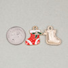 Enameled Gold Pewter 14x16mm Red Stocking with Holly and Crystal Berries Charms for DIY Christmas earrings.