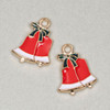 Cherry Tree Beads Enameled Gold Pewter 16x20mm Red Bell with Green Bow Charms - 2 per bag 