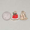 Cherry Tree Beads Enameled Gold Pewter 16x20mm Red Bell with Green Bow Charms - 2 per bag 