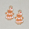 Enameled Gold Pewter 13x20mm Gingerbread Woman Charms for DIY charm necklaces.