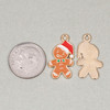 Enameled Gold Pewter 12x22mm Gingerbread Man Charms for Christmas earrings.