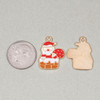 Cherry Tree Beads Enameled Gold Pewter 16x21mm Santa in Chimney with Present Bag Charms - 2 per bag 
