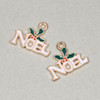 Cherry Tree Beads Enameled Gold Pewter 15x19mm Noel with Holly Leaf Charms - 2 per bag 