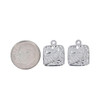 Cherry Tree Beads 316 Stainless Steel 13x13mm Square Fern Charms  - 2 per bag 
