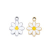 Cherry Tree Beads 304 Stainless Steel 7x9mm White Enameled Daisy Charms - 2 per bag 