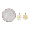 Cherry Tree Beads 304 Stainless Steel 7x9mm White Enameled Daisy Charms - 2 per bag 