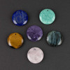 Cherry Tree Beads Gemstone 25mm Top Front to Back Drilled Faceted Coin Pendant - 1 per bag 