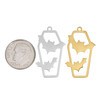 Stainless steel bat and coffin charms for Halloween designs.