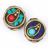 Cherry Tree Beads Tibetan Brass 12mm Teardrop Motif Coin Beads - 2 per bag 