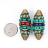 Cherry Tree Beads Tibetan Brass 17x40mm Marquise Tube Beads - 1 per bag 
