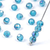 Cherry Tree Beads Crystal 3x4mm Peacock Blue Rondelle Beads with AB finish - 15 inch strand 