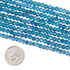Cherry Tree Beads Crystal 3x4mm Peacock Blue Rondelle Beads with AB finish - 15 inch strand 