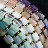 Cherry Tree Beads Gemstone 10mm Faceted Square Beads with Rounded Corners - 8 inch strand 