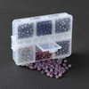 a blend of purple shiny, sparkly beads for magical jewelry