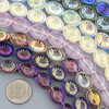 Cherry Tree Beads Glass 10x14mm Sunburst Oval Beads - 8 inch strand 