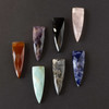  Gemstone 14x42mm Top Side Drilled Faceted Shield Pendant - 1 per bag 