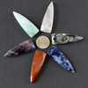  Gemstone 14x42mm Top Side Drilled Faceted Shield Pendant - 1 per bag 