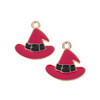 Cherry Tree Beads Enameled Gold Pewter 17x18mm Red Witch Hat Charms - 2 per bag 
