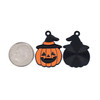 Cherry Tree Beads Enameled Pewter 19x27mm Pumpkin with Black Details Charms - 2 per bag 