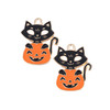 Black cat Halloween charms for festive DIY projects.