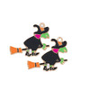 Cherry Tree Beads Enameled Gold Pewter 26x28mm Witch Riding a Broom Charms - 2 per bag 