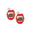 Cherry Tree Beads Enameled Gold Pewter 13x18mm Red Lips with Vampire Fangs Charms - 2 per bag 