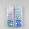 blue, green, purple, and cream colored beads inspired by the deep sea