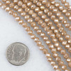 Cherry Tree Beads Crystal 3x4mm Opaque Café Au Lait Faceted Rondelle Beads with Silver AB finish- 15 inch strand 