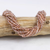 Crystal 3x4mm Rose Gold Kissed Sand Faceted Rondelle Beads  - 15 inch strand