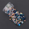 blend of pink, blue, gold, and clear beads for sparkly earrings, bracelets, and necklaces