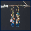 whimsical blue and coral earrings