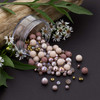 Pale pink bead collection.