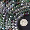 Cherry Tree Beads Free Gift with Orders $65+ Garden Melody Ombre Crystal 6x8mm Faceted Pumpkin Beads with AB finish - 12 inch strand 