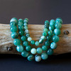 Cherry Tree Beads Dyed Green Agate Round Beads - 15 inch strand 