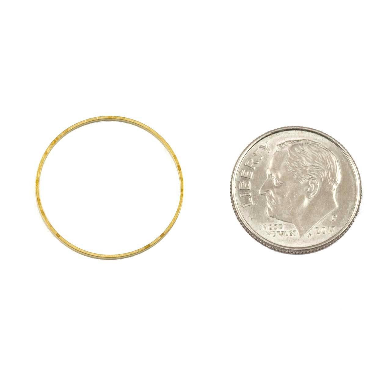 Raw Brass 3mm Thick x 36mm Hammered Hoop Components - 6 per bag - CTBXJ-050