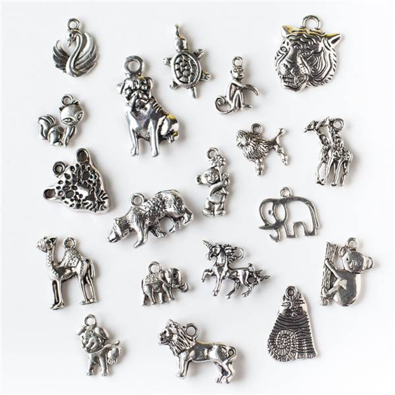 An Assorted Mix of 25 Silver Animal Charms