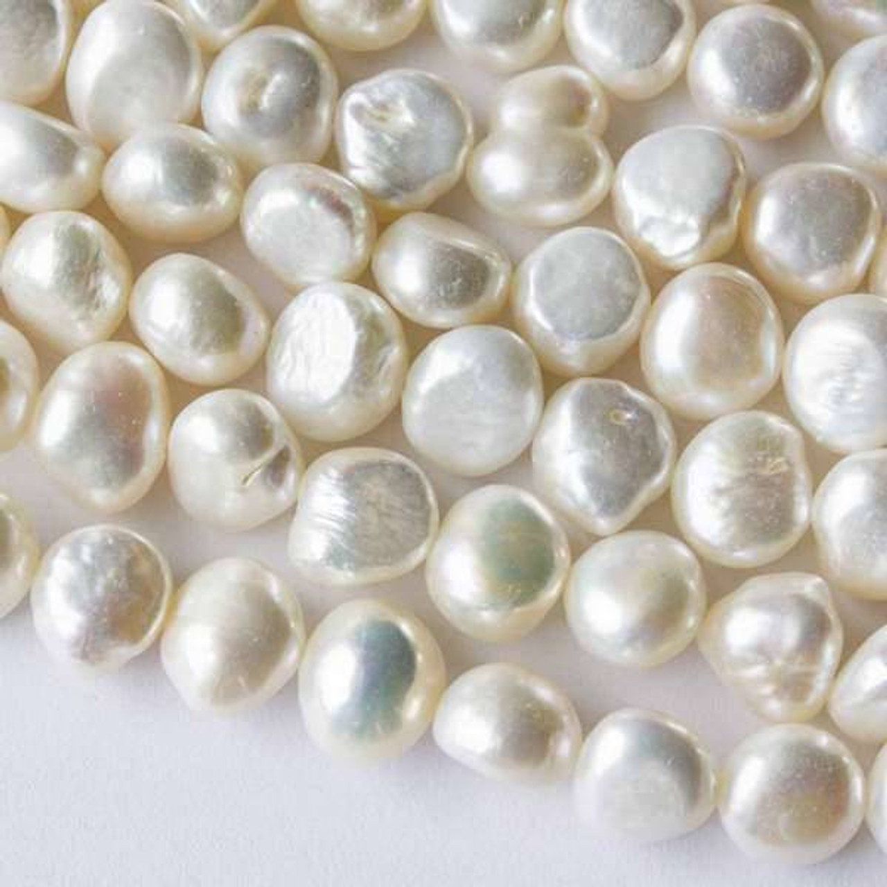 White Freshwater Pearl 5-10mm Smooth Potato AA Grade Gemstone Beads Strand  - 155585