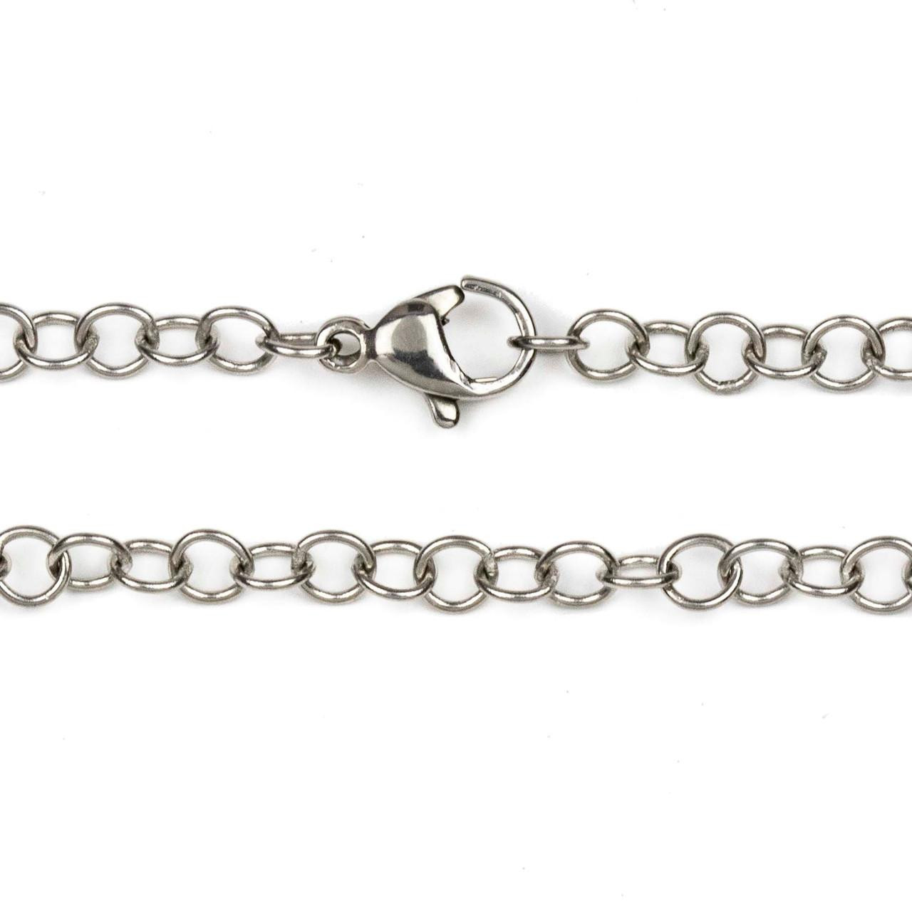 Silver Stainless Steel 4mm Cable Chain Necklace SS10Neck
