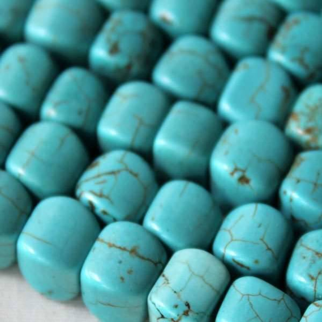 8mm Turquoise Howlite Large Hole Beads