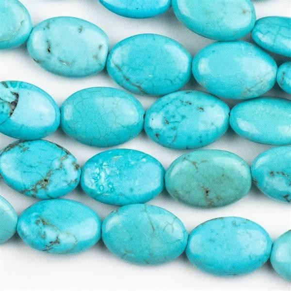Turquoise Howlite 10x14mm Oval Beads inch strand Set A