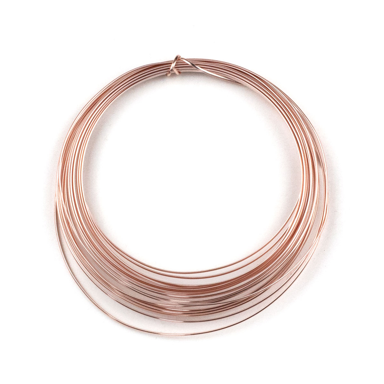 18 Gauge Coated Non-Tarnish Rose Gold Plated Copper Half Round Wire in a 4  Yard