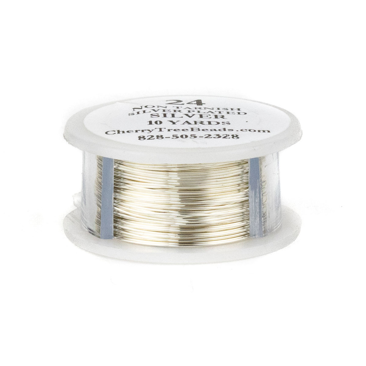 24 Gauge Coated Non-Tarnish Fine Silver Plated Copper Wire on 10-Yard Spool