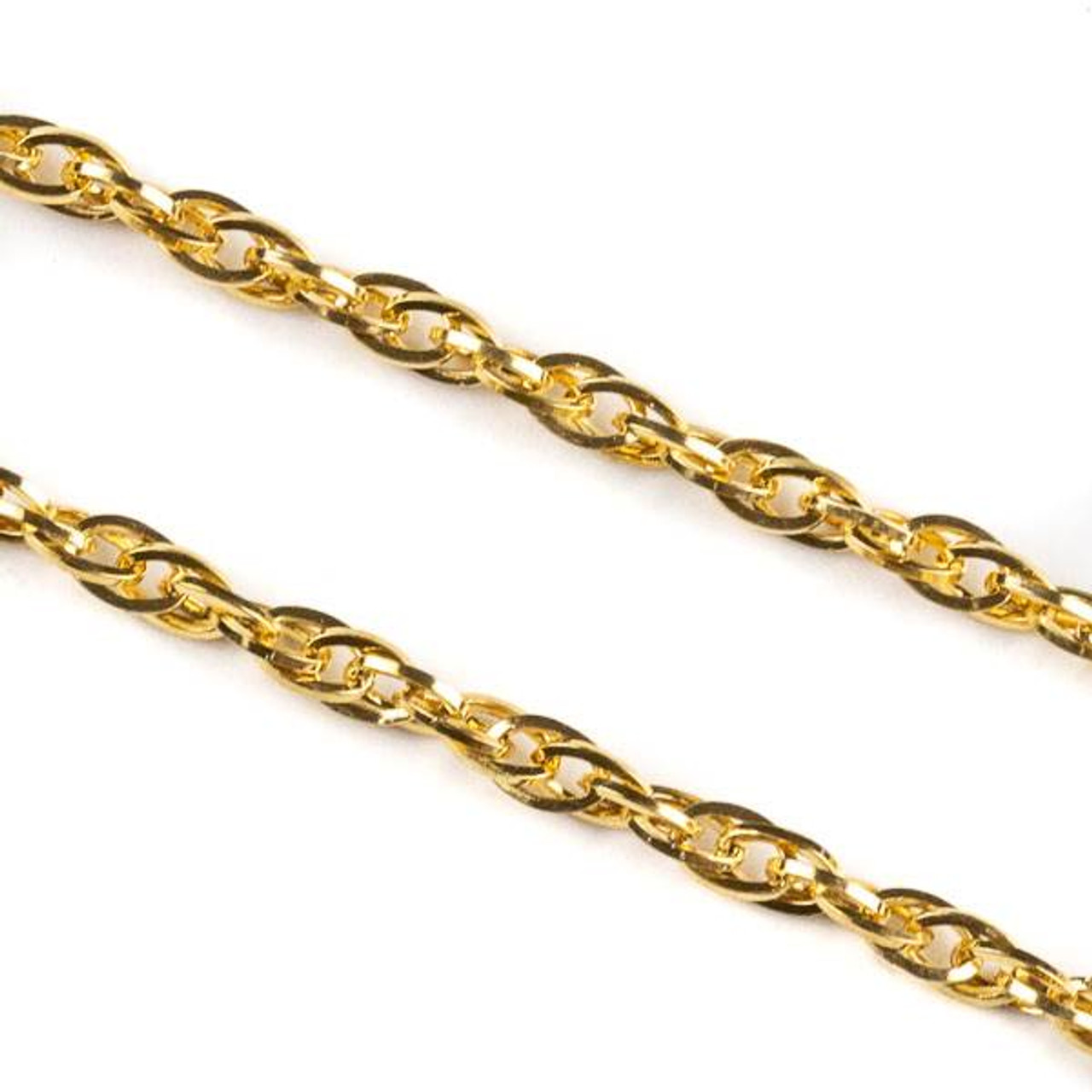 18k Gold Plated Stainless Steel 3mm Rope Chain - 10 meter spool SS08g-sp