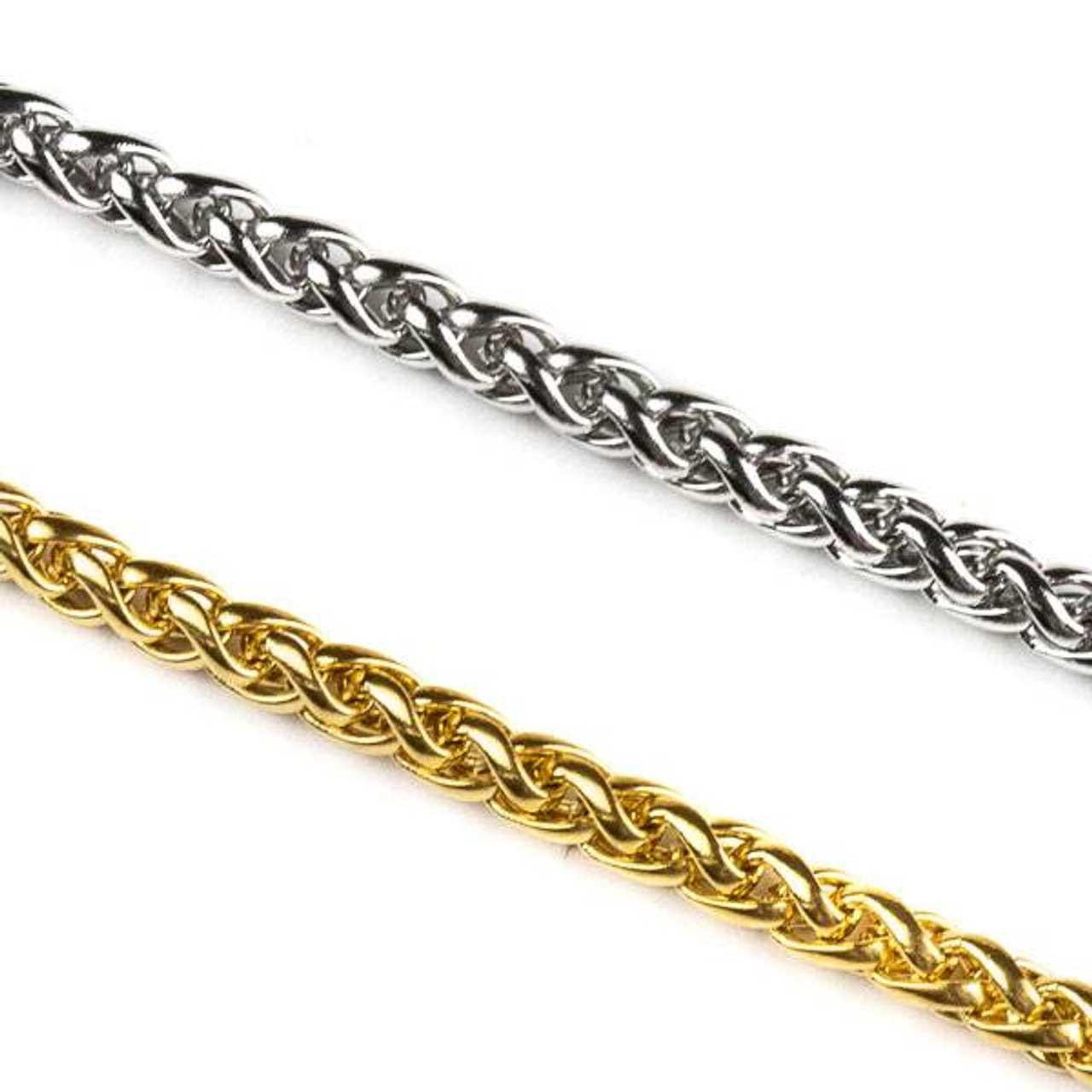 アクセサリー shigu Stainless Steel 3mm Spiga/Wheat Chain