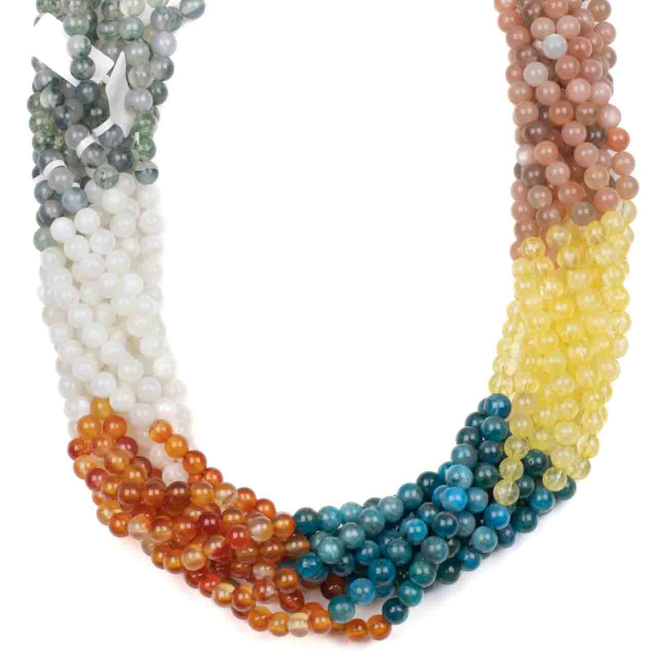 Faceted 4mm Agate Gemstone Round Beads, 15 Strand, Approx. 85