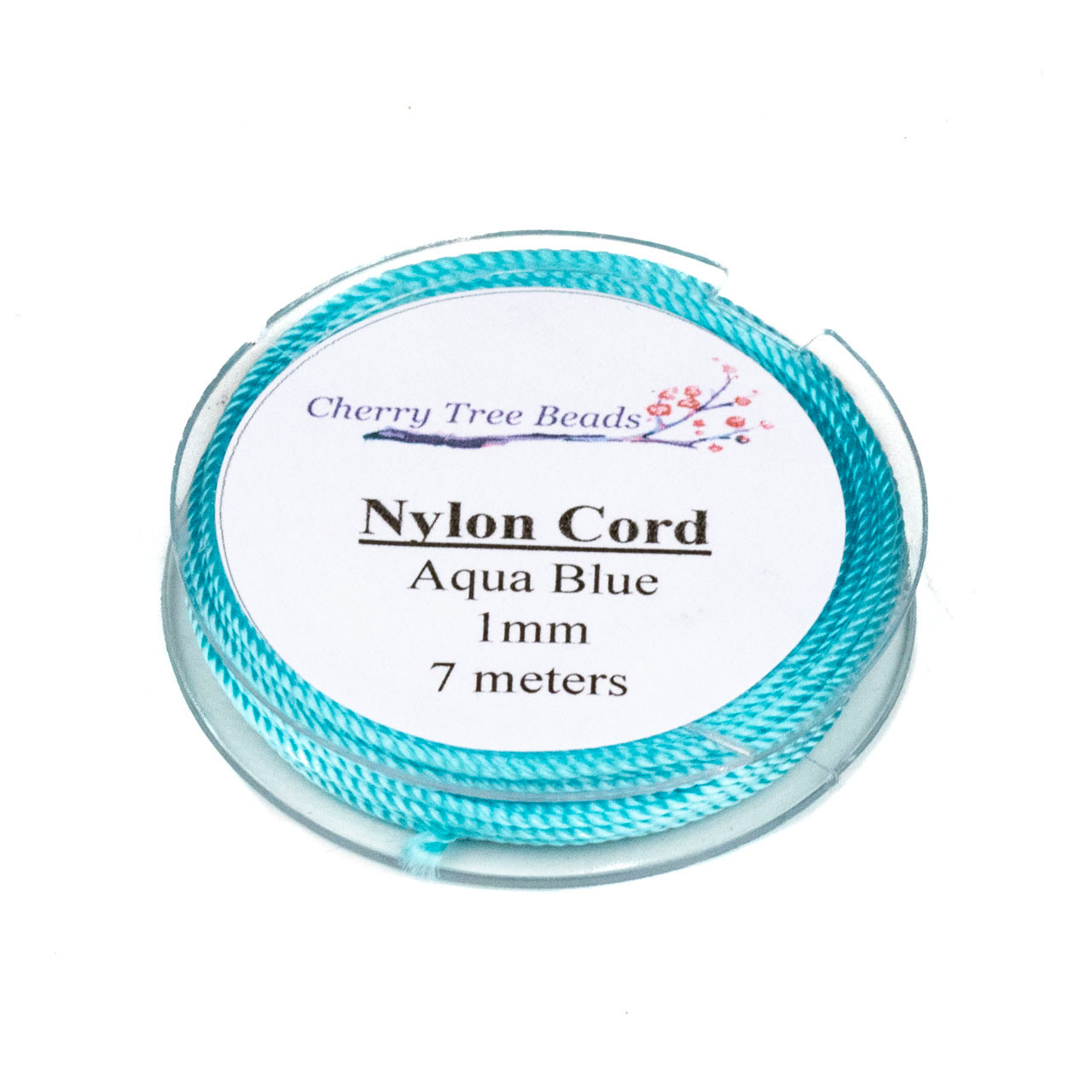 Nylon Cord - Turquoise Blue 1mm 7 meter spool