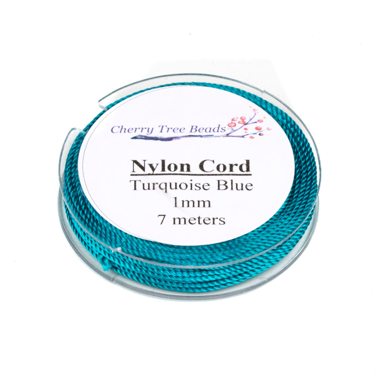 Nylon Cord - Turquoise Blue 1mm 7 meter spool