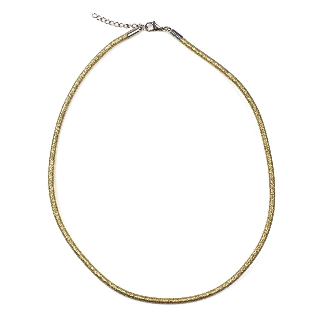 Metallic Satin Cord Necklace - Gold 3mm 16-17