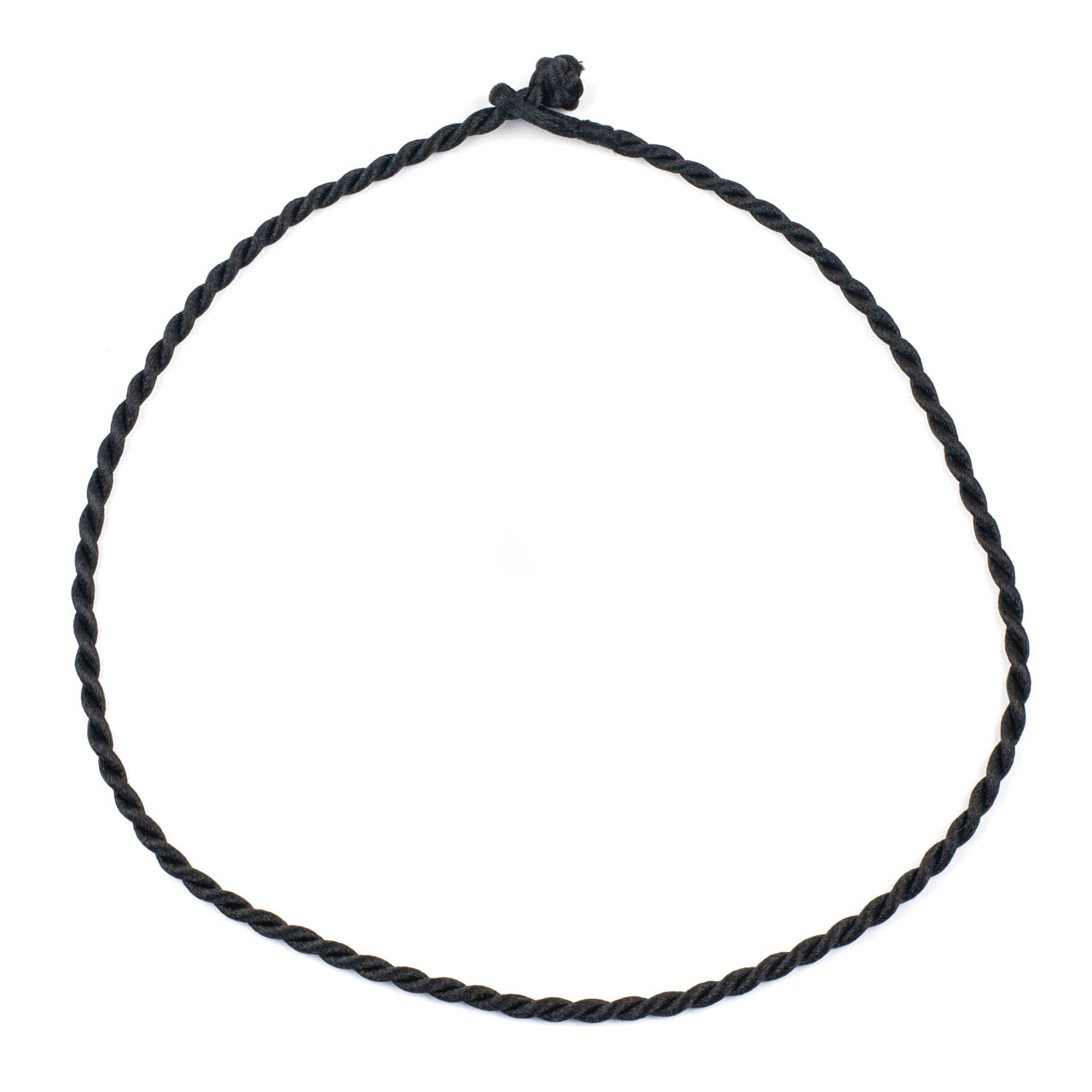 Braided Satin Nylon Cord Necklace - Black 5mm Cord 18 with Knot Closure
